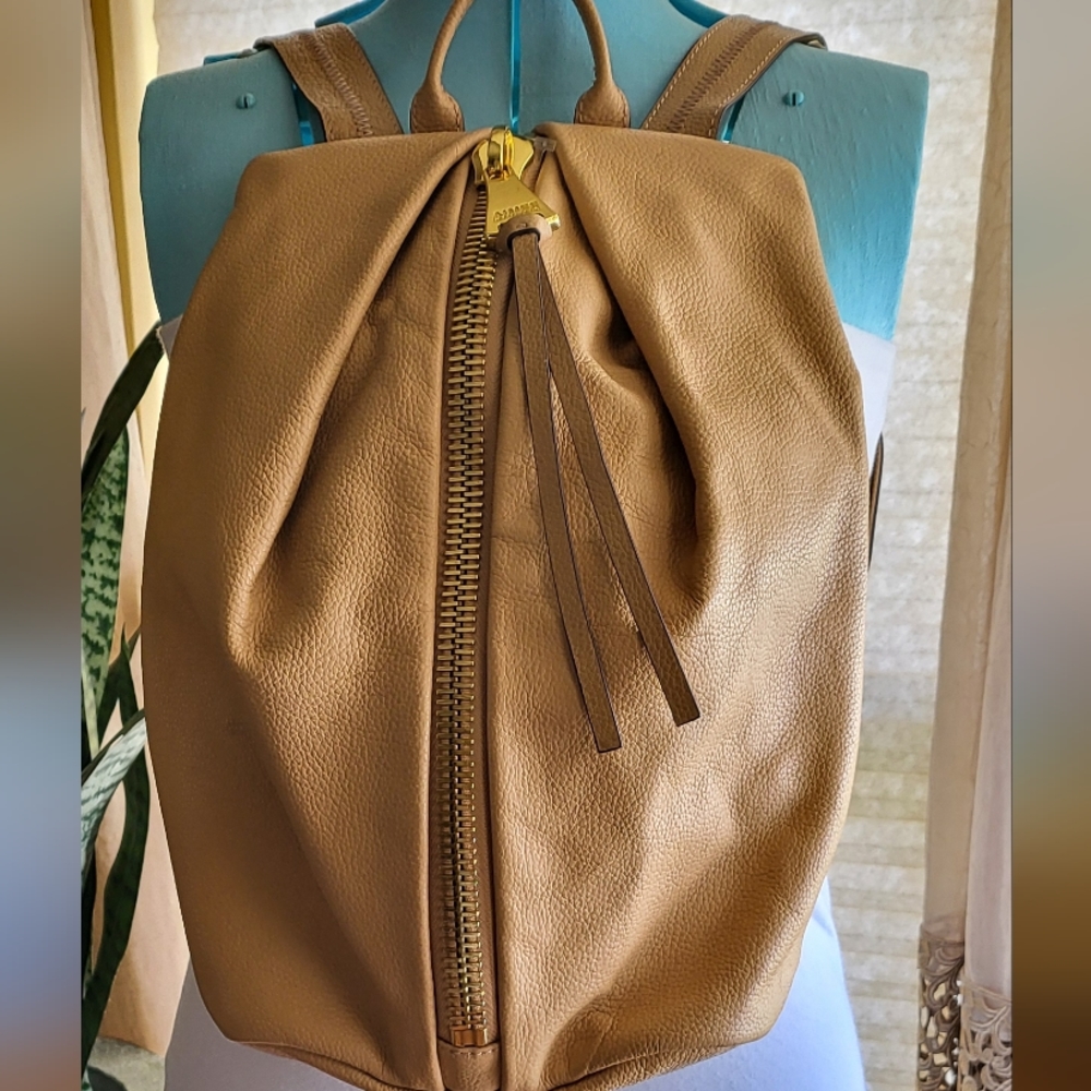 Aimee Kestenberg EUC women's stylish yellow bold zipfront backpack